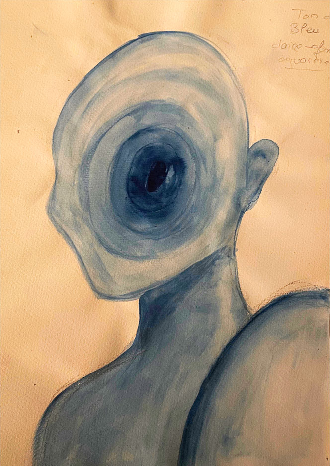 Visage qui semble être de plus en plus profond comme si l'on se perdait dans le néan, on se perd dans sois meme dans nos propre pensé